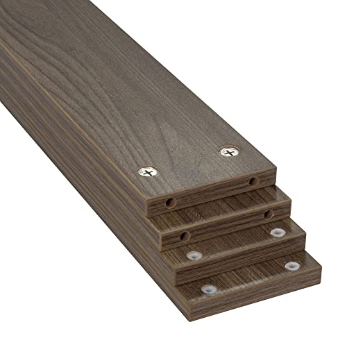 Holzbett Metallrahmen mit Holzumrandung Größen (Eiche Dunkel, 180x200)