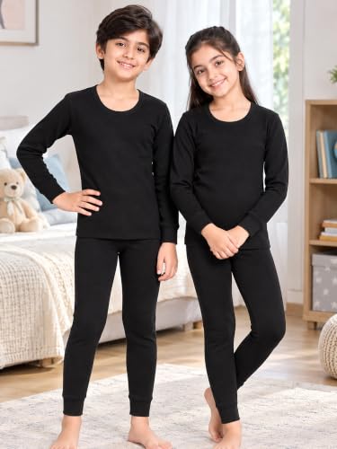 Image of Bodycare Insider Anti-Bacterial Solid Kids Thermal Top & Bottom Unisex Set