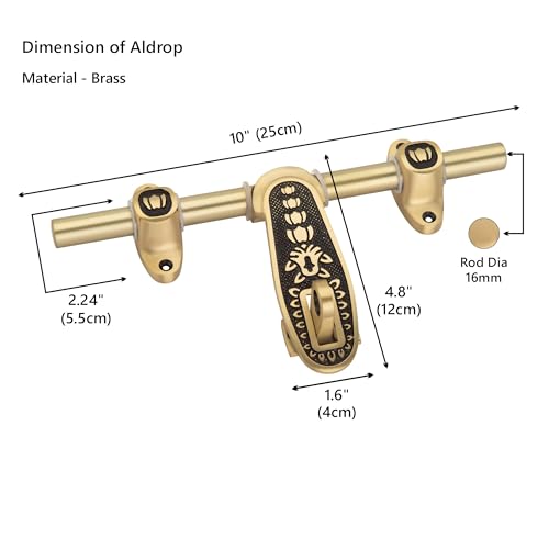 Image of COMPASS Rose Series Brass Heavy Aldrop for Single Door for Home /Office Door (Coffee Antique, 10 Inch)