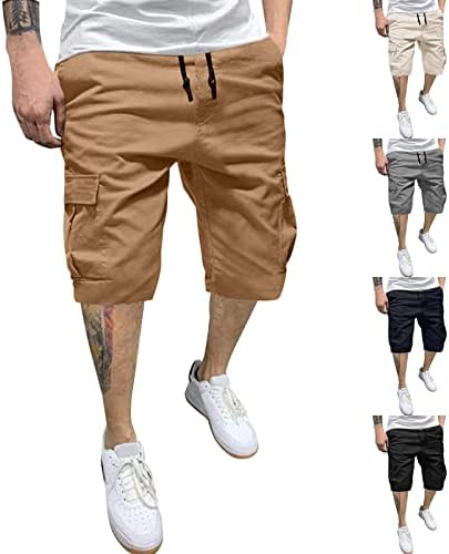 Mens Cargo Shorts Stretch Work Shorts Regular Fit Hiking Shorts Men Elastic Waist A0515