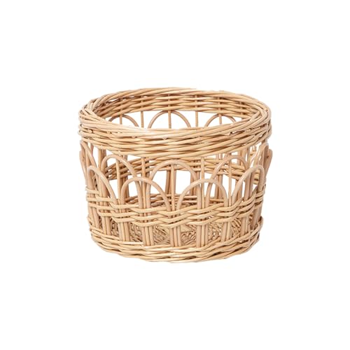 Round Wicker Basket Woven Willow Storage Organizer