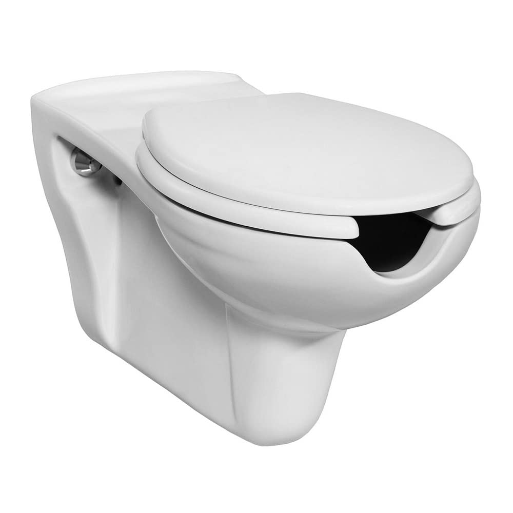 Creavit Inodoro colgante accesible para discapacitados y sin barreras, inodoro extralargo con tapa de inodoro, inodoro de pared, lavabo de inodoro, inodoro colgante, profundo lavavajillas de cerámica
