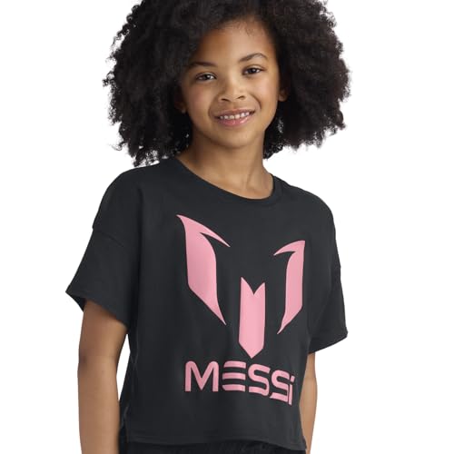 Image of Messi Girls' Lifestyle Short Sleeve T-Shirt, Slim-fit Graphic Tee