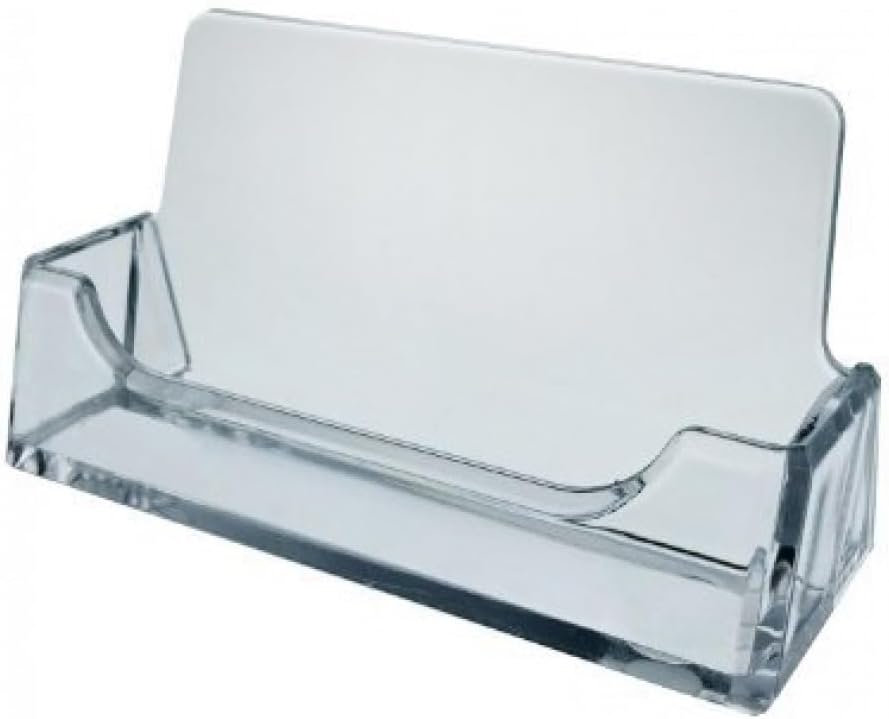 Dazzling Displays Clear Acrylic Injection-Molded Business Card Holder, Desk Business Card Organizer - Pack of 100