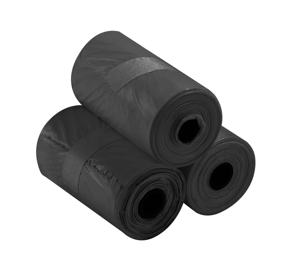 DolDer 5 Rolls for 75 Pieces Refillable Portable Hanging Trash Bag Bags Dog Poop Bags Poop, Black, 82*38*38mm