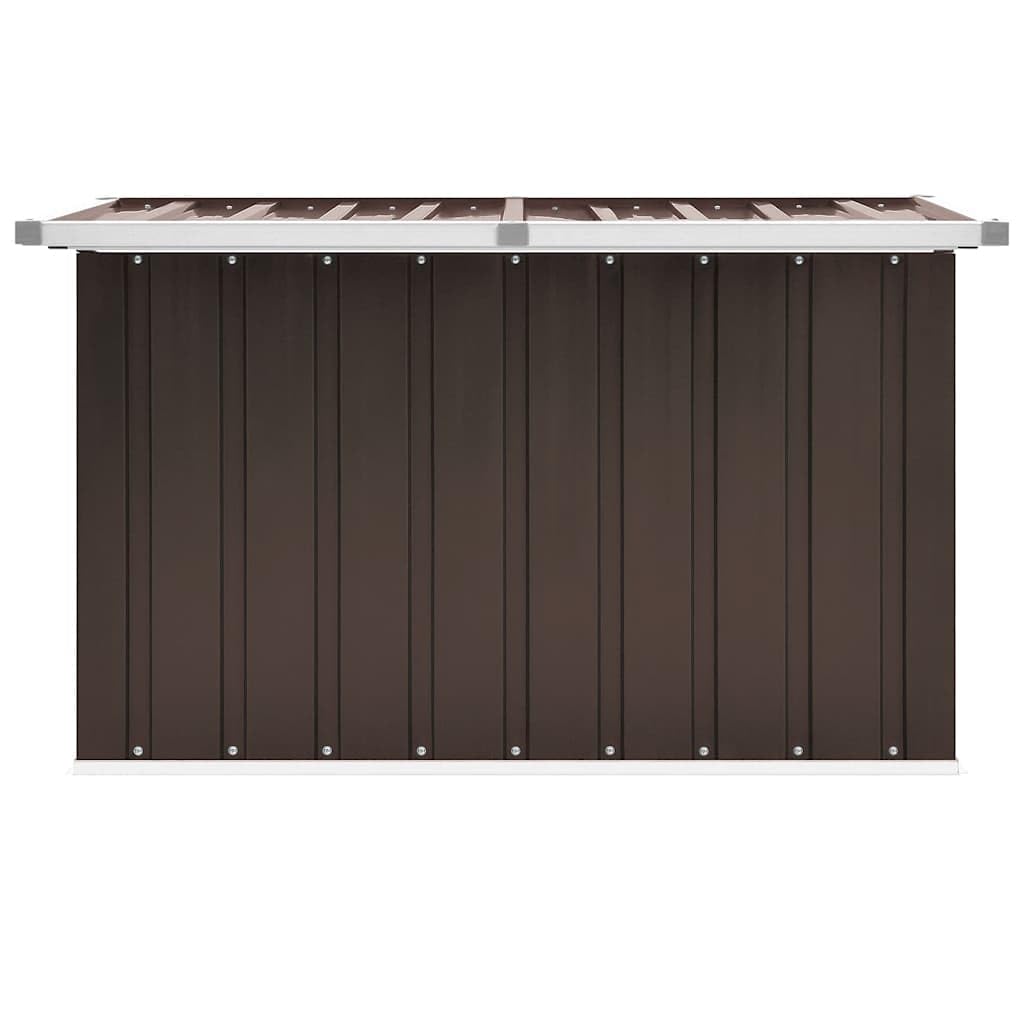 Coffre de jardin, marron, 109 x 67 x 65 cm, en acier galvanisé, résistant aux intempéries, pour coussins, couvertures, meubles de jardin, patio extérieur, balcon