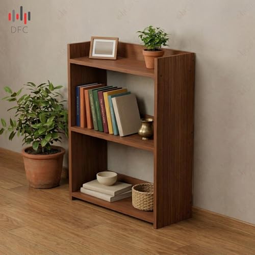Image of DFC Element Crysta Shelf for Home, Living Room & Bedroom | Engineered Wood Storage Shelf with Open Display Design | Space Saving Organizer for Books, Decor & Daily Essentials (Natural Oak, 3 Level)