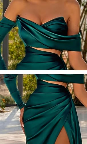 One Shoulder Mermaid Prom Dresses for Women Corset Long Ball Gowns with Slit Open Waist Evening Dresses Formal Gowns DR03594