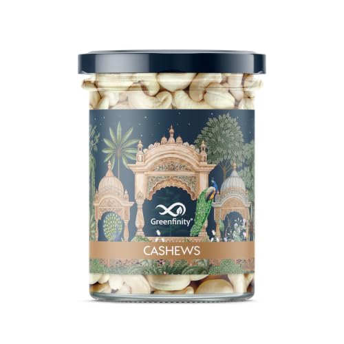Image of Greenfinity Rakhi Special Dry Fruits Gift Hamper for Brother & Sister | With Rakhi Thread & Greeting Card | Rajasthani Gift Box| Almonds, Cashews, Pistachios & Green Raisins (200g Each, 800g)