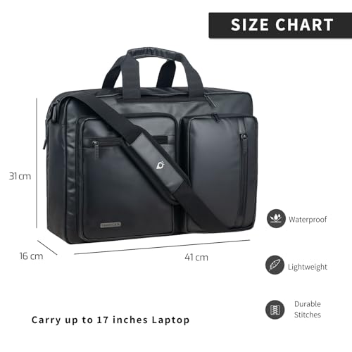 Image of TRAVALATE Laptop Bag for Men 3 IN 1 Convertible Backpack Messenger Bag for Office, Travel, and College | Black