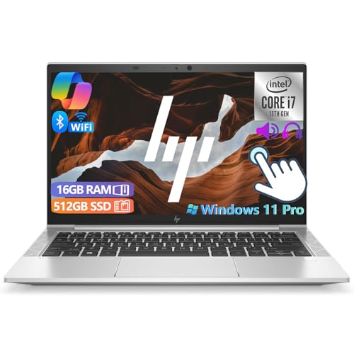 HP EliteBook 830 G8 Business Laptop, 13.3' FHD Touchscreen, Intel Core i7-1185G7-12M Cache, 16GB RAM, 512GB SSD, CAM, Windows 11 Pro (Renewed)