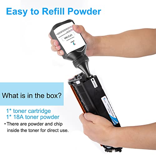 Image of proffisy 18A Toner Cartridge Easy Refill, 218A Toner Cartridge Compatible with HP LaserJet Pro M132nw MFP, M132a MFP, M104w, M104, High Pages Yield Upgraded Toner with 1 Bottle 50g 18A Toner Powder