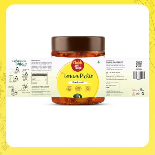 Image of Chakh Kar Dekho Lemon Pickle - 400 gm | Traditional Homemade Nimbu Ka Achar | Tangy & Zesty Indian Pickle | Made with Natural Ingredients & Authentic Flavours
