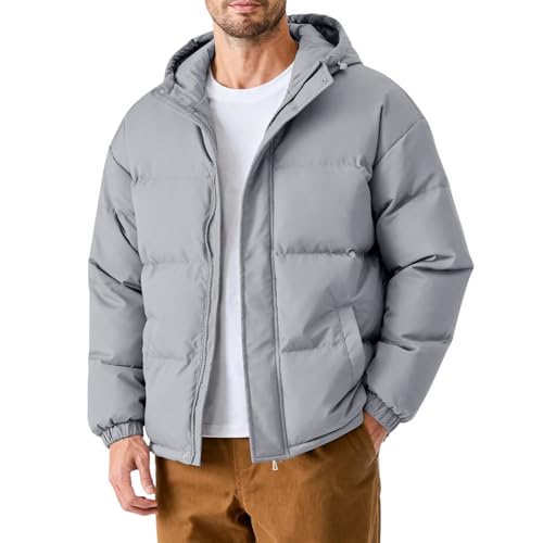 Genérico Chaqueta Hombre Invierno Parka Hombre Paño Jacket Ski Running Casaca Invierno Abrigos Popular 1#Gris Claro 5XL