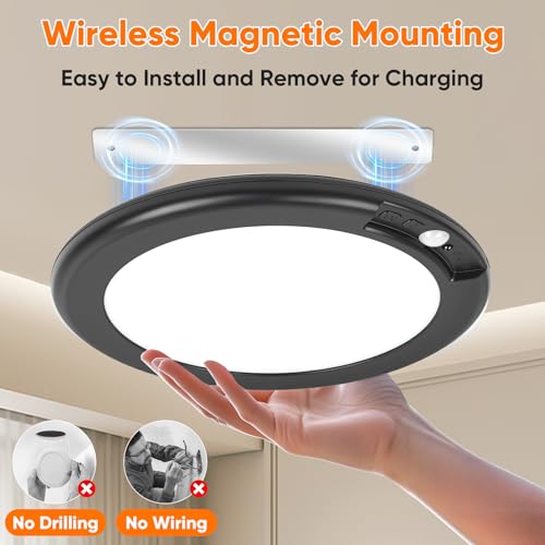 Image of Rechargeable Motion Sensor Ceiling Light, Battery Operated Closet Light