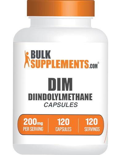 BulkSupplements.com DIM Capsules - Diindolylmethane Capsules for Men & Women DIM 200mg Gluten Free 1 Capsule per Serving 120 Count (Pack of 1)