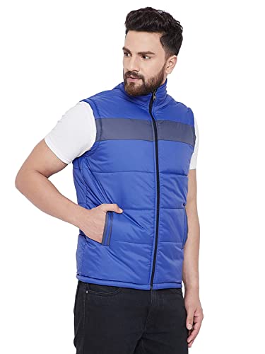 Image of Billford Men's Sleeveless Nylon Quilted Bomber Jacket, Royal Blue 2XL