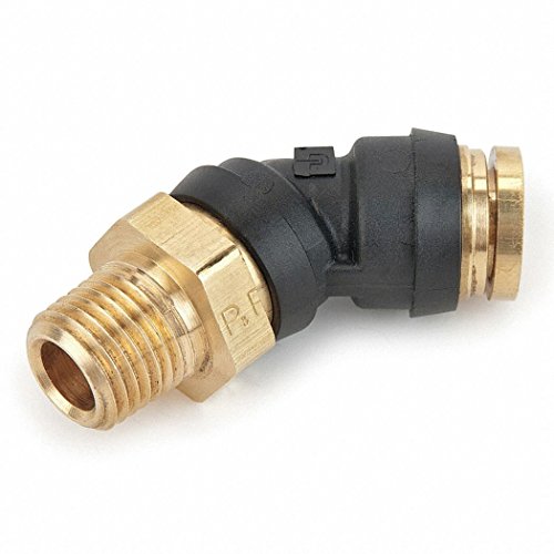 Parker 379PTC-6-6-pk20 Air Brake D.O.T. Composite Push-to-Connect Fitting, PTC, Tube to Pipe, Push-to-Connect and Male Pipe 45 Degree Elbow, 3/8