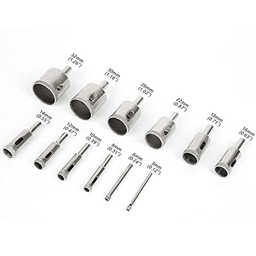 Juego de 12 brocas con recubrimiento de diamante 3-32 mm miniatura 5