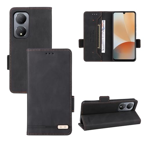 Étui en cuir PU Vivo Y100 aux finitions soignées et coque TPU