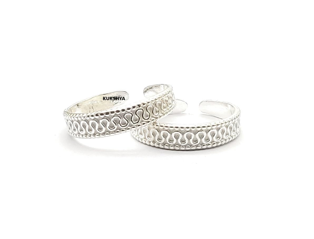 JEWELLERS 925 Comfortable Band Design Toe Rings in Pure 92.5 Sterling Silver for Women | Chandi Bichiya | Bichhiya | (TOE RING 15)-image-31