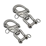 NRC&XRC Pair 2-3/4in(70mm) Jaw Swivel Snap Shackle 316 Stainless Steel for Sailboat Spinnaker Halyard &Diving