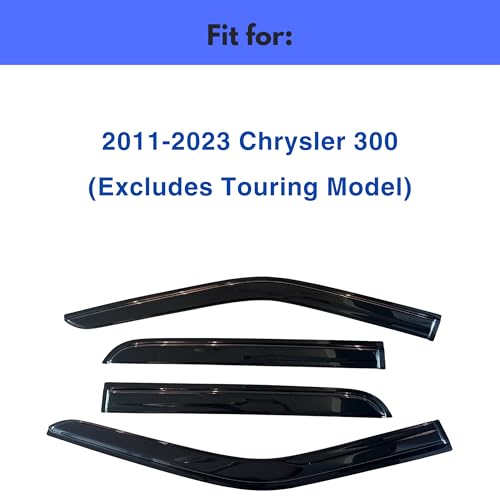 Image of IG Window Visors Fit for 2011-2023 Chrysler 300, Out-Channel Rain Guards Vent Wind Deflectors 4PC, Car Accessories for 11-23 Chrysler 300 (Excludes Touring Model)
