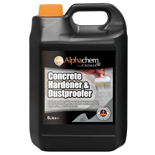 CROMAR AlphaChem Concrete Hardener and Dustproofer | High-Performance Floor Sealer | Quick-Drying Interior and Exterior | Clear - 5L