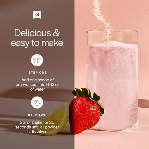 Image of Gainful High Intensity Pre Workout Powder with 200mg Caffeine, 5g Creatine, Strawberry Lemonade Flavor, Supports Energy, Strength, Endurance, & Recovery, BCAAs, Beta Alanine, L-Citrulline, 20 Servings