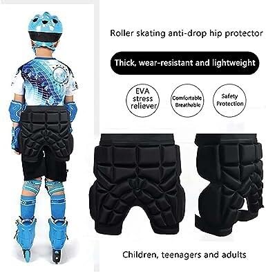 WEITING Gepolsterte Schutzshorts – Snowboard-Hüftschutz, Bequeme Und Atmungsaktive Hüftpolster, Hüft- Und Steißbeinschutz-Crashhose for Snowboard, Ski 3D Shorts