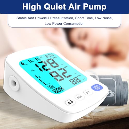 Image of Automatic Upper Arm Blood Pressure Monitor, 2 Users 90 Memory Sets Blood Pressure Machine, Irregular Hearbeat & Pulse Readings BP Monitor with Type-C 5V Cable