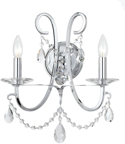 Crystorama Othello 2 Light Polished Chrome Sconce