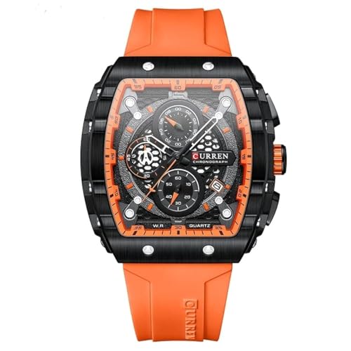 Image of Men's waterproof chronograph watch with silicone strap, 8442