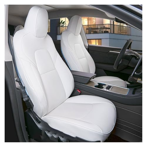 Housses sieges universelles interieur premium blanc pour protection complete Tesla Modele Y