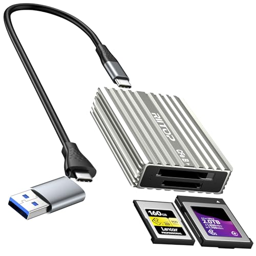 CF Express Card Reader RIITOP CFexpress Type B and Type A to USB C 3.2 Gen 2 10Gbps 2in1 Memory Card Adapter