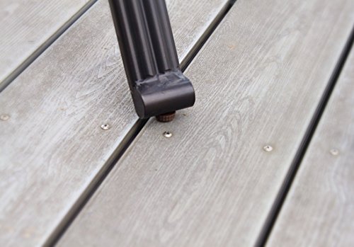 Pebble Lane Living All Weather Rust Proof Indoor/Outdoor 7 Piece Cast Aluminum Patio Dining Set, 1 Slat Top Dining Table & 6 Swivel Rocking Dining Chairs With Padded Headrest, Brown/Cream #TOP3