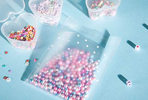 200 Pcs Self Adhesive Cookie Bags Cellophane Treat Bags Thank You Cookie Bags for Gift Giving with Stickers(4x4in)