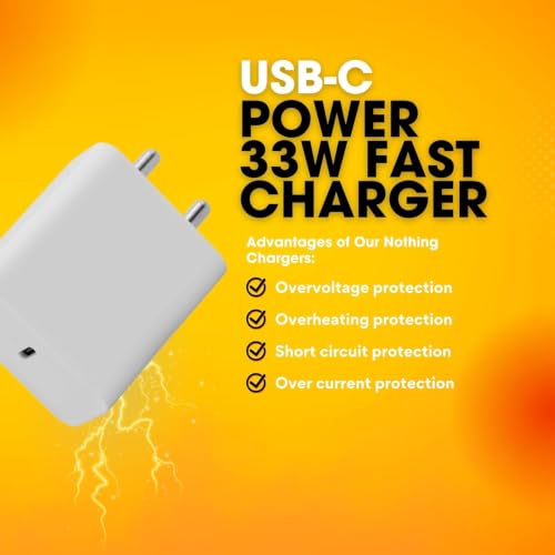 Image of 33W USB C Charger | PD PPS Fast Charging Adapter Compatible for Nothing Phone 4a Pro /4a /3 /3a Lite /3a Pro /2a Plus /2 /1 | Type C Super Fast Charging Wall Charger