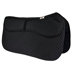 ECP Equine Comfort Products Thermoregulating Western Saddle Pad, Machine Washable Contoured Fit, Water Absorbing, Therapeutic, Shock Absorbing with Adjustable Memory Foam Shims