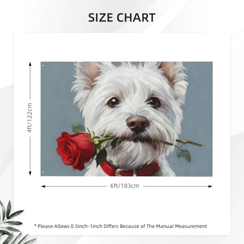 Drapeau West Highland Rose double face en polyester durable résistant aux UV - 4
