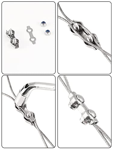 Tootaci TAXIGSSHDJIAM2-W40 24Pcs 1/16 Inch Cable Clamps M2 Duplex Wire Rope Clips,304 Stainless Steel Rope Clamps thumb #1