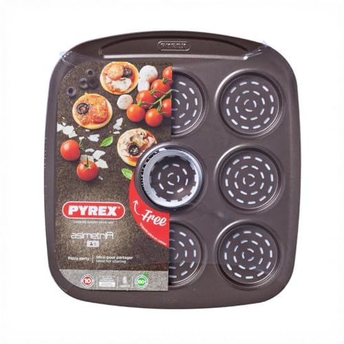 Pyrex - Asimetria - Plat à 9 Mini Pizza sans Emporte Pièce en Métal Ø 6.50 cm
