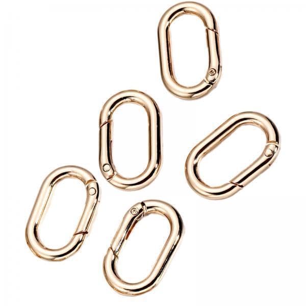 2x5 Pieces Spring Oval Rings 1 Oval Carabiners for Purse Jewelry Making Craft Rose Gold" | Crafts | Leathercrafts | Leathercraft Accessories | Rings-image-48