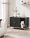 Feandrea Cat Litter Box Enclosure, Hidden Litter Box Furniture with Scratch Pad, Front Entry, Double Cabinet Doors, Modern Style, 31.5