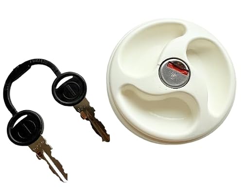 Image of ADVENTURE OUTDOOR SUPPLIES Lockable White Vented Water Tank Filler Cap with Barrel & 2 Keys – Fits 40mm Hose – Secure Motorhome, Campervan & Caravan Access