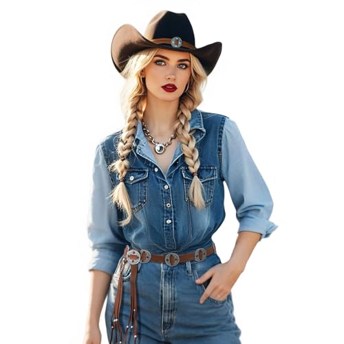 DOCILA Boho Womens Belt Cowboy Hat Band Adjustable Dress Jeans Waist Belts Festival Costume Outfits Accessories