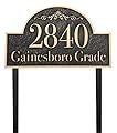 Custom Address Sign LAWN MOUNTED Large - ''15 x 8'' Personalized Address Plaque,House Number Sign Plaque Plate for Yard,Lawn,Ground,Garden,Drive Way,House Address Numbers for Outside House - Metal 911 Visibility with Stake