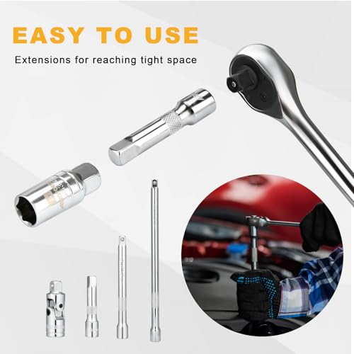 Image of AEROFORCE 3 /8-Inch Drive Spark Plug Socket Set (12PC Spark Plug Socket Set)