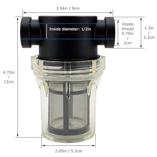 Image of 1 /2 inch Female NPT in-Line Strainer with 100 mesh Stainless Steel Filter Screen (1 /2 inch 100 Mesh) (Pack of 2)