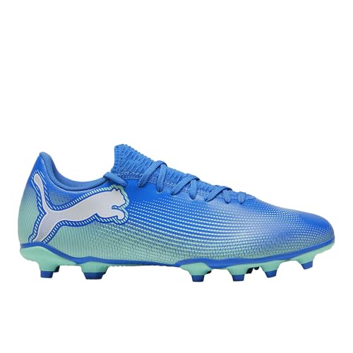 Puma Men's Future 7 Play Firm, Artificial Ground Soccer Cleats, Hyperlink Blue-Mint-Puma White, 10